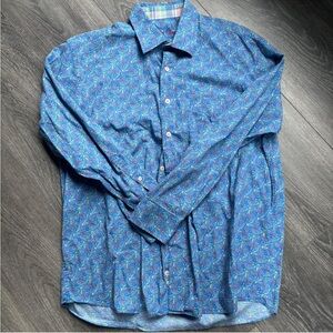 Men’s Alan Flusser button up stylish custom casual dress shirt.